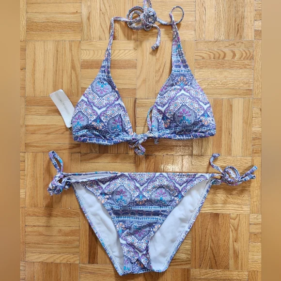 🎉 3/$60 BNWT O'Neill Two Piece Print Tie Bikini Size Medium - Picture 2 of 5